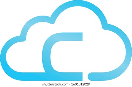 initial C logo mark with cloud