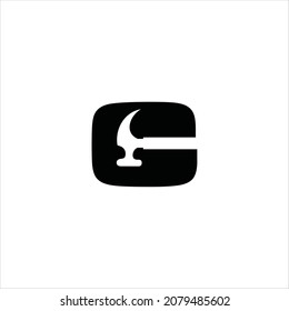 initial c logo vector template hammer