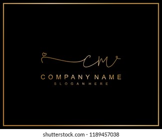 Initial C M Handwriting Logo Template Stock Vector (Royalty Free ...