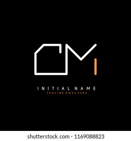 Initial C M minimalist modern logo identity vector
