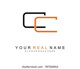 Initial C & C minimalist logo template vector