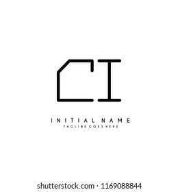 Initial C I minimalist modern logo identity vector