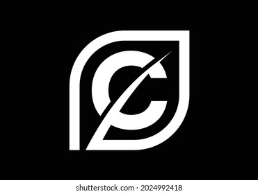 Initial C monogram alphabet with abstract leaf. Eco-friendly logo concept. Font emblem. Modern vector logo for ecological business and company identity