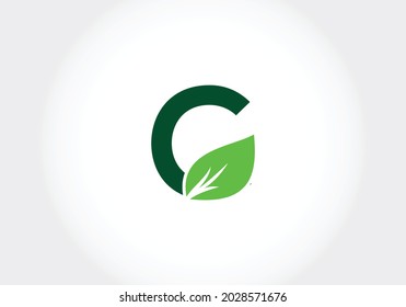 Initial C monogram alphabet with leaves. Green, eco-friendly logo concept. Modern vector logo for ecological business and company identity
