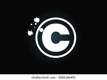 Initial C monogram letter alphabet in a circle with brush splash. Font emblem. Modern vector logo design for painting business and company identity. 