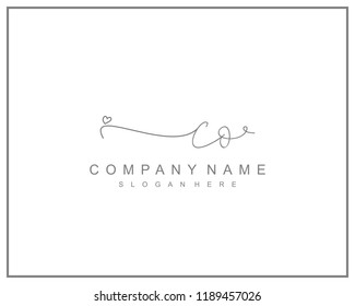 Initial C O handwriting logo template vector