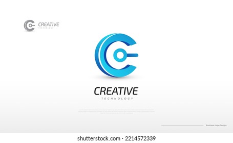 Initial C and O Logo with Connected Concept in Blue Modern Gradient. Great for Business, Technology and Communication Brand Logo