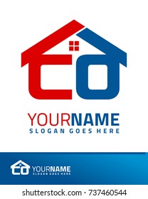Initial C & O real estate logo template vector