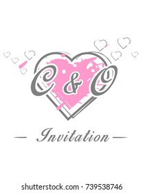 Initial C & O wedding invitation logo template vector
