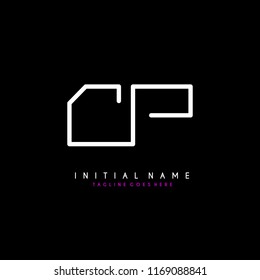 Initial C P minimalist modern logo identity vector