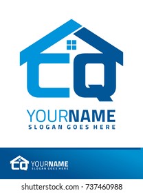 Initial C & Q real estate logo template vector