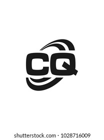 initial C Q swoosh ring company logo black