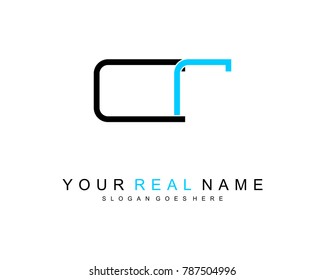 Initial C & R minimalist logo template vector