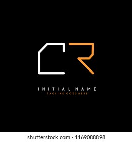 Initial C R minimalist modern logo identity vector