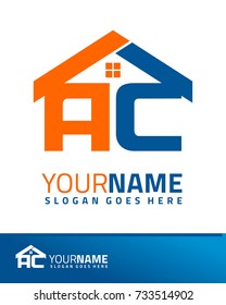 Initial A & C real estate logo template vector