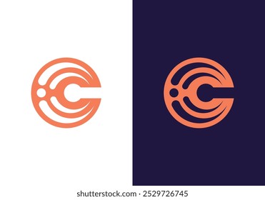 initial C round simple logo design