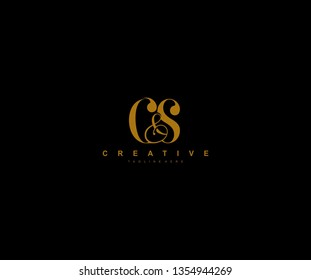 Initial C & S Letter Monogram Minimalism Luxury Monogram Logotype-