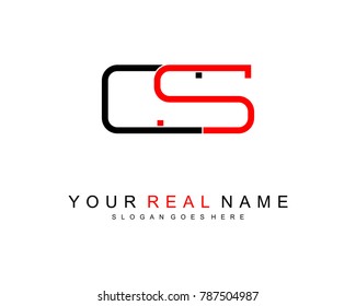 Initial C & S minimalist logo template vector