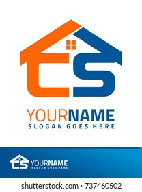 Initial C & S real estate logo template vector