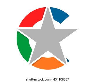 Initial C Star Icon Image Vector Icon Logo