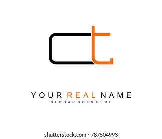 Initial C & T minimalist logo template vector