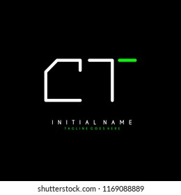 Initial C T minimalist modern logo identity vector