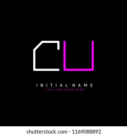 Initial C U minimalist modern logo identity vector