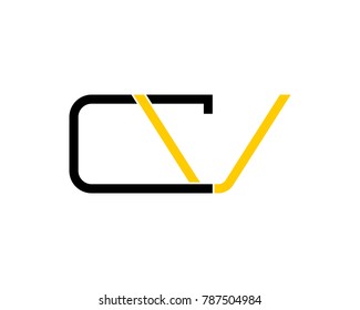 Initial C & V minimalist logo template vector
