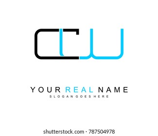 Initial C & W minimalist logo template vector