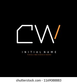 Initial C W minimalist modern logo identity vector