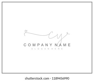 Initial C Y handwriting logo template vector
