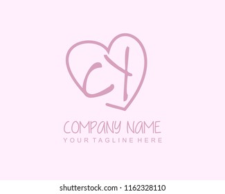 Initial C Y with love logo template vector