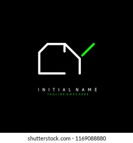 Initial C Y minimalist modern logo identity vector