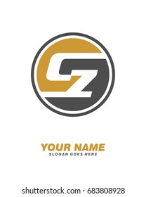 Initial C Z circle logo template vector