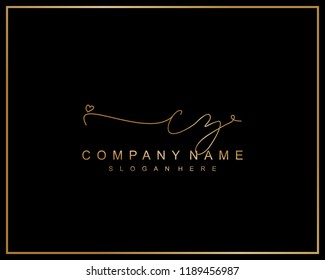 Initial C Z handwriting logo template vector