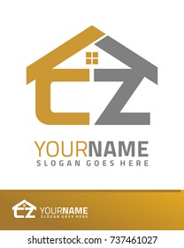 Initial C & Z real estate logo template vector