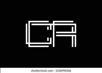 Initial CA AC CR RC modern monogram and elegant logo design, Professional Letters Vector Icon Logo on yellow background.