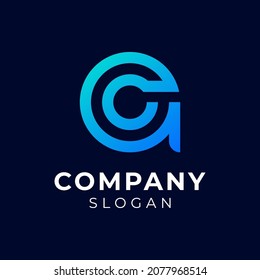 Initial CA or AC letter monogram logo design vector