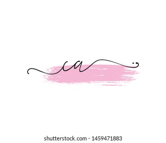 Initial CA beauty monogram and elegant logo design, handwriting logo of initial signature, wedding, fashion, floral and botanical with creative template.