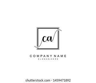 Initial CA beauty monogram and elegant logo design, handwriting logo of initial signature, wedding, fashion, floral and botanical with creative template.