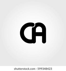 initial ca black business logo