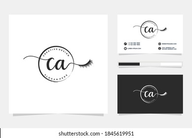 Initial CA Feminine logo collections and business card template Premium Vector
