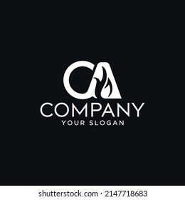 initial CA gas logo design vector, CA C A Creative Modern white Letters Logo Design 