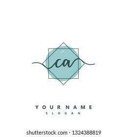 Initial CA handwriting logo