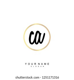 Initial CA handwriting logo vector