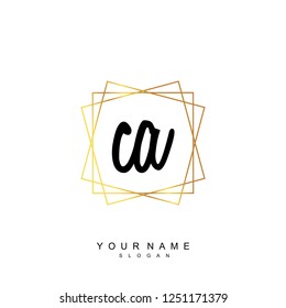 Initial CA handwriting logo vector