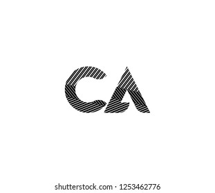 Initial CA Letter Abstract Stripes Transition Monogram Logotype