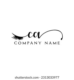 logotipo inicial de CA logotipo de latiguillo eyelash vector maquillaje de símbolos modernos