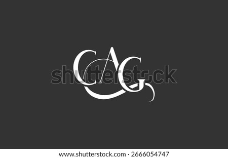 Initial CAG letter logo design. Elegant Monogram Logo Design with Decorative Elements and Typography