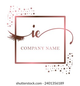 Initial IE calligraphy company eye and eyelash handwriting